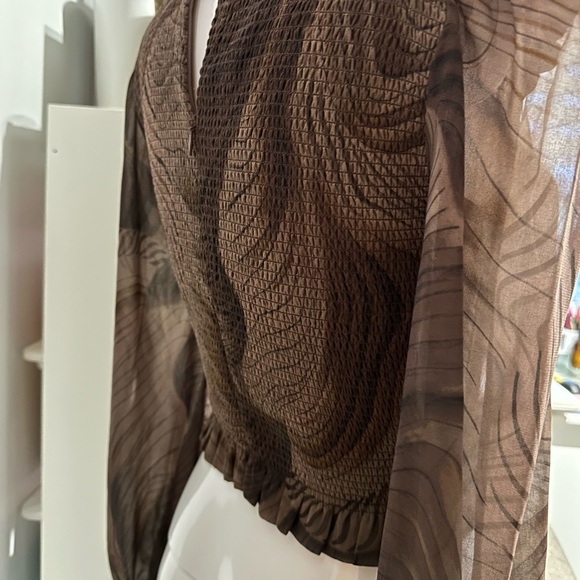 Aritzia Wilfred Brown pattern Blouse - Picture 7 of 7